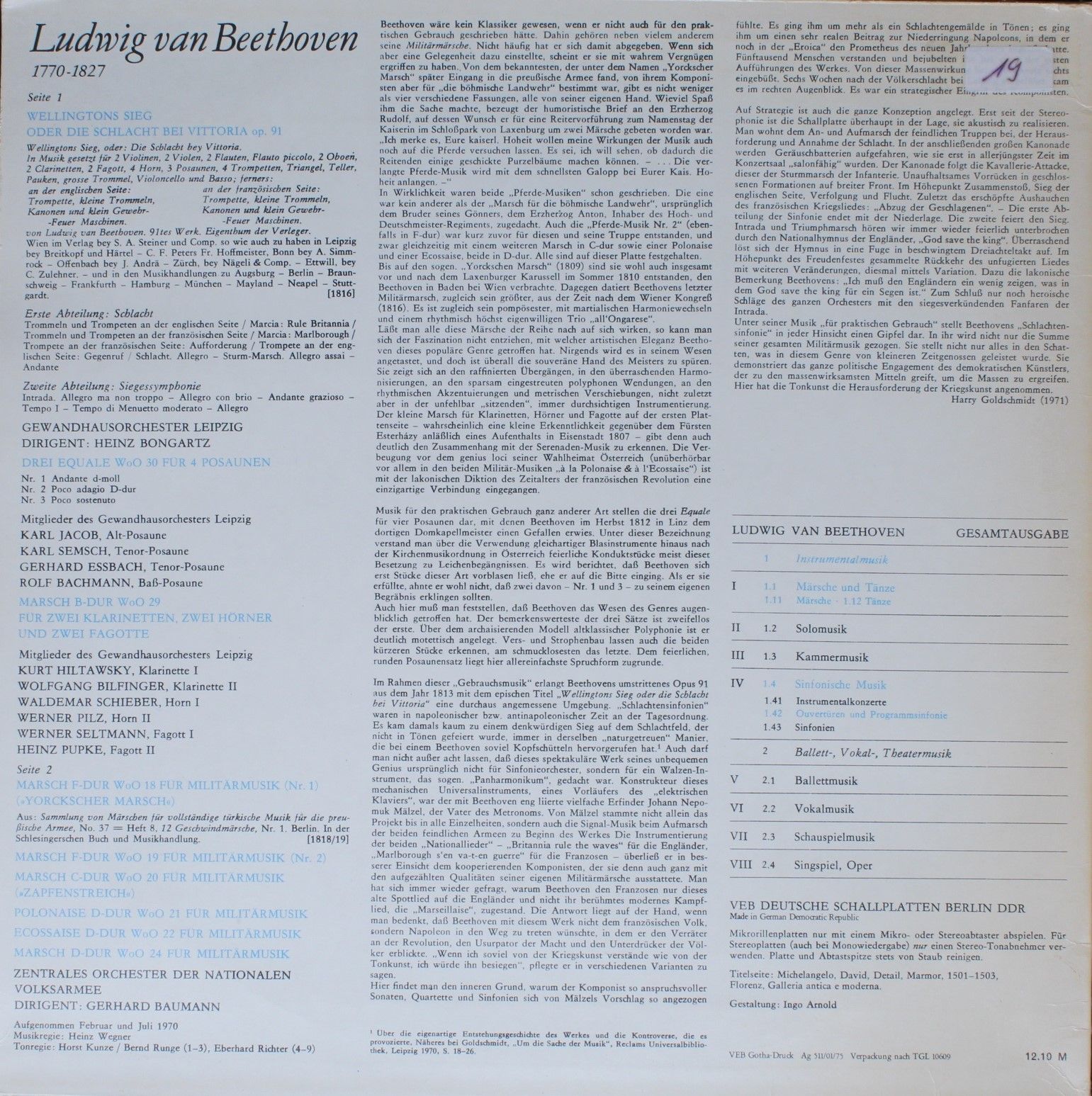 Eterna 8 26 182 - Ludwig van Beethoven, Gewandhausorchester Leip - Image 2