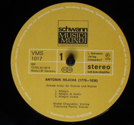 Schwann Musica Mundi VMS 1017 - Anton Reicha, César Franck, Mich - Image 3