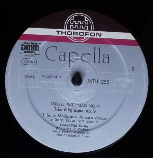 Capella (4) MTH 252 - Sergei Rachmaninoff, Göbel-Trio Berlin - T - Image 5