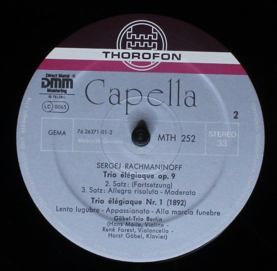 Capella (4) MTH 252 - Sergei Rachmaninoff, Göbel-Trio Berlin - T - Image 6