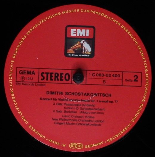 His Master's Voice 1C 063-02 400 - Dmitri Shostakovich, David Oi - Image 4