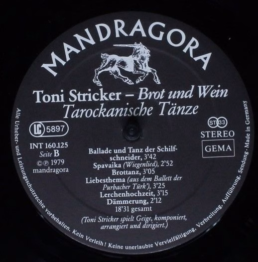 Mandragora (2) INT 160.125 - Toni Stricker - Brot Und Wein (Taro - Image 6