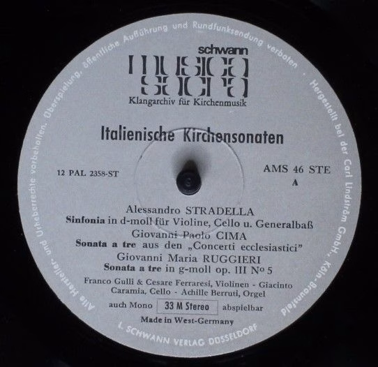 Musica Sacra (3) AMS 46 - Various - Italienische Kirchensonaten - Image 3