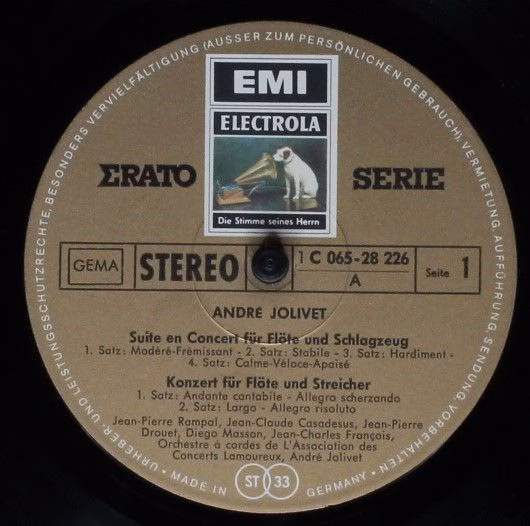 EMI 1C 065-28 226 - André Jolivet, Jean-Pierre Rampal, Orchestre - Image 3