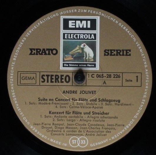EMI 1C 065-28 226 - André Jolivet, Jean-Pierre Rampal, Orchestre - Image 3