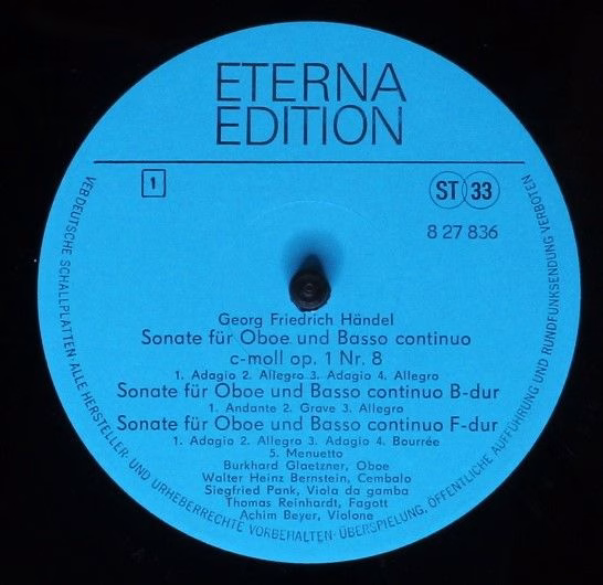 Eterna 8 27 836 - Georg Friedrich Händel, Burkhard Glaetzner, Wa - Image 3