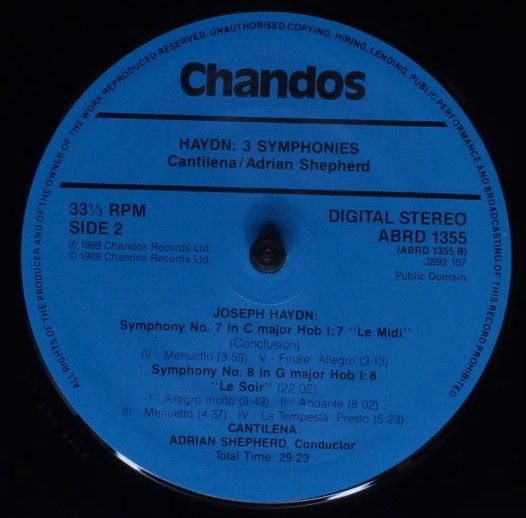 Chandos ABRD 1355 - Joseph Haydn, Adrian Shepherd - Three Sympho - Image 4