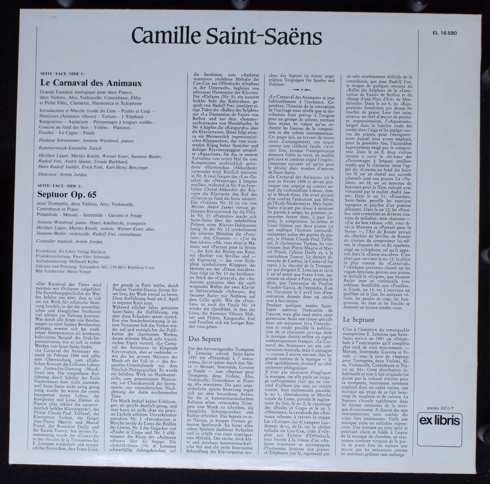 Exlibris EL 16 590 - Camille Saint-Saëns, Kammermusik-Ensemble Z - Image 2