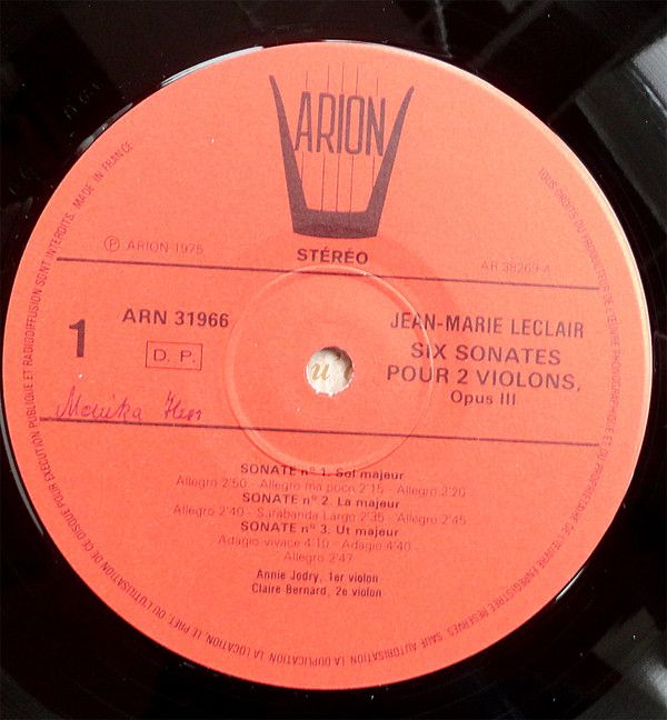 ARION ARN 31966 - Jean-Marie Leclair, Claire Bernard, Annie Jodr - Image 3