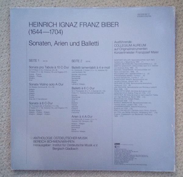 Deutsche Harmonia Mundi HM/IOM 667 D - Heinrich Ignaz Franz Bibe - Image 3