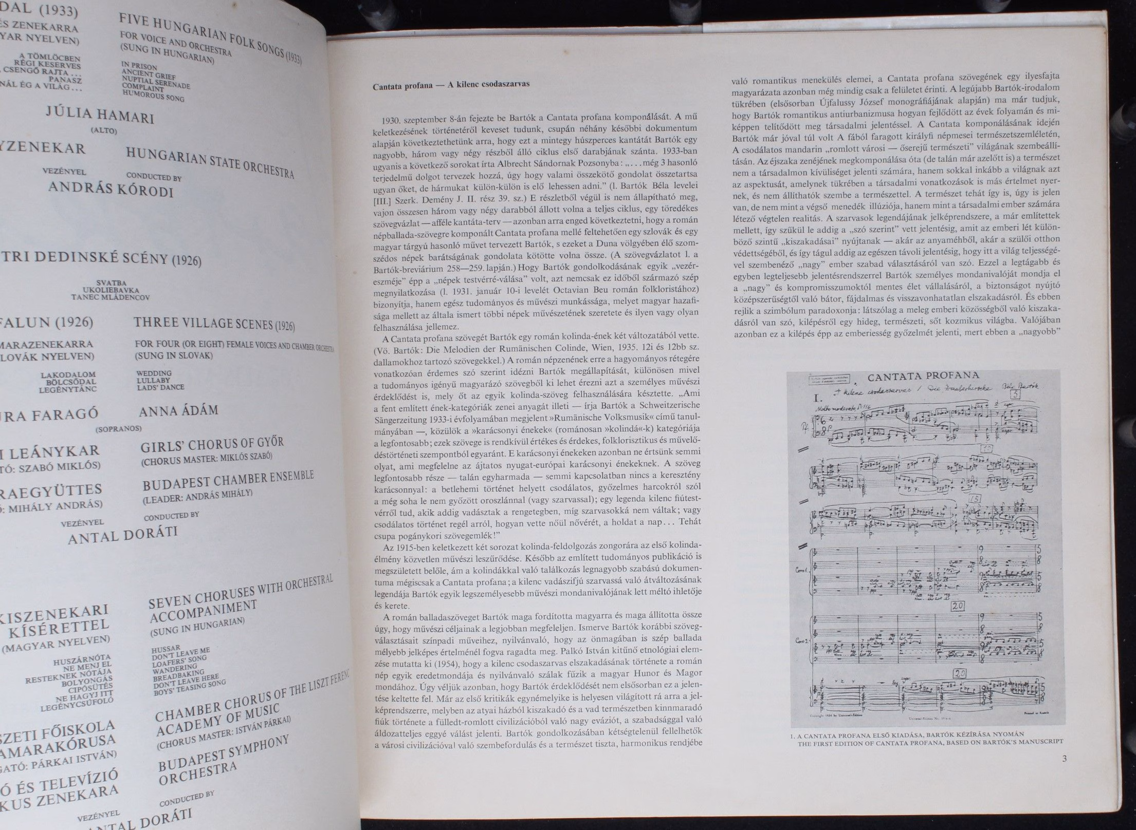 Hungaroton SLPX 11510 - Béla Bartók, Antal Dorati, János Ferencs - Image 2