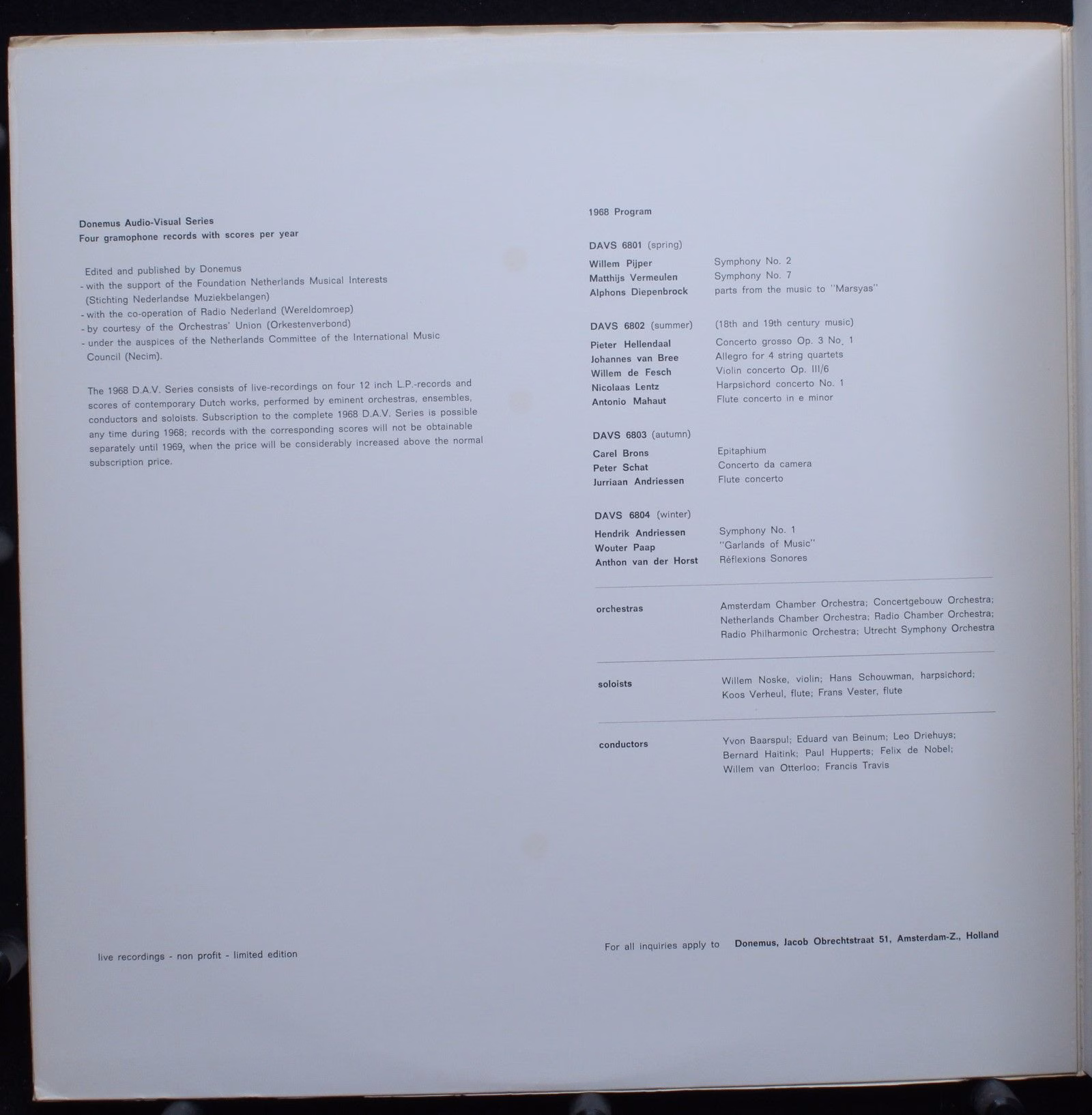 Donemus DAVS 6802 - Antonio Mahaut, Johan Nicolaas Lentz, Willem - Image 2