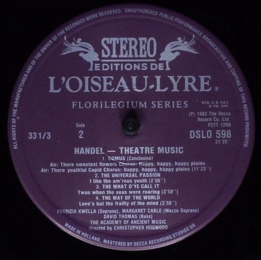 L'Oiseau-Lyre DSLO 598 - Georg Friedrich Händel, Patrizia Kwella - Image 4