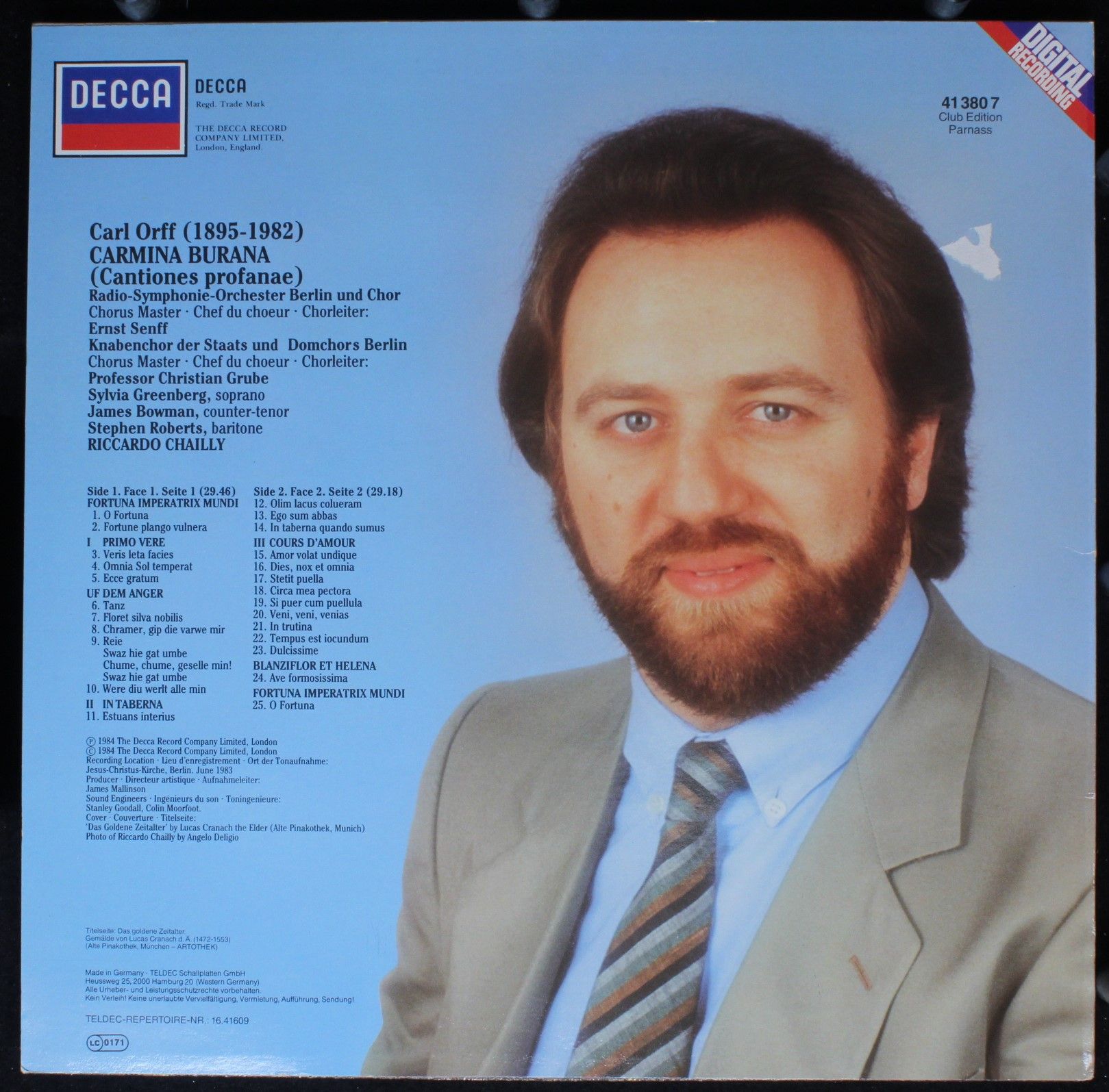 DECCA 413807 - Carl Orff, Sylvia Greenberg, James Bowman (2), St - Image 2