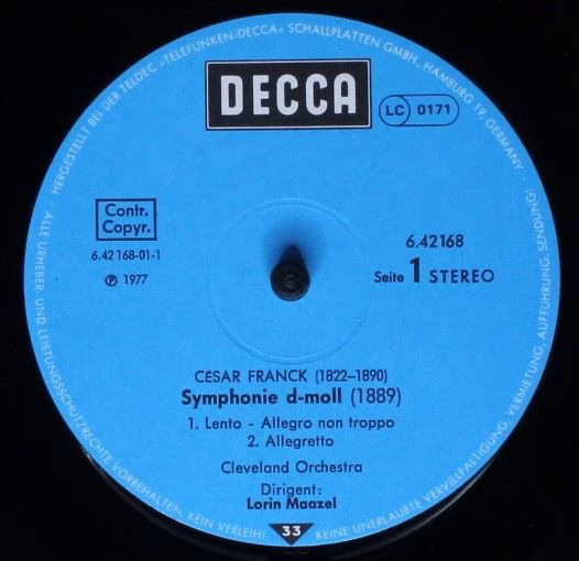 DECCA 6.42168 AS - César Franck, Lorin Maazel, The Cleveland Orc - Image 3