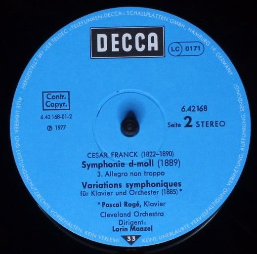 DECCA 6.42168 AS - César Franck, Lorin Maazel, The Cleveland Orc - Image 4