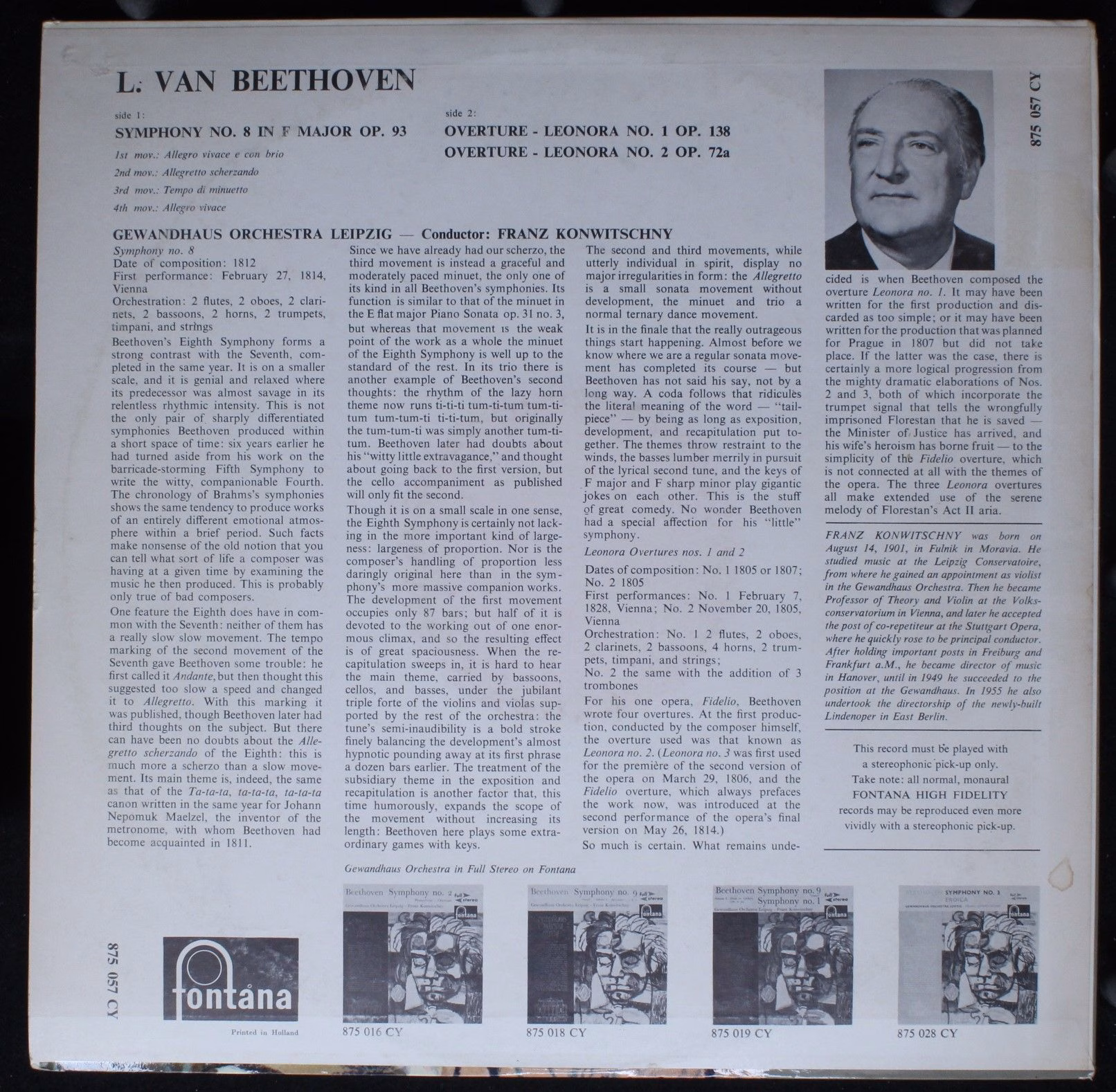 Fontana 875 057 CY - Ludwig van Beethoven, Gewandhausorchester L - Image 2
