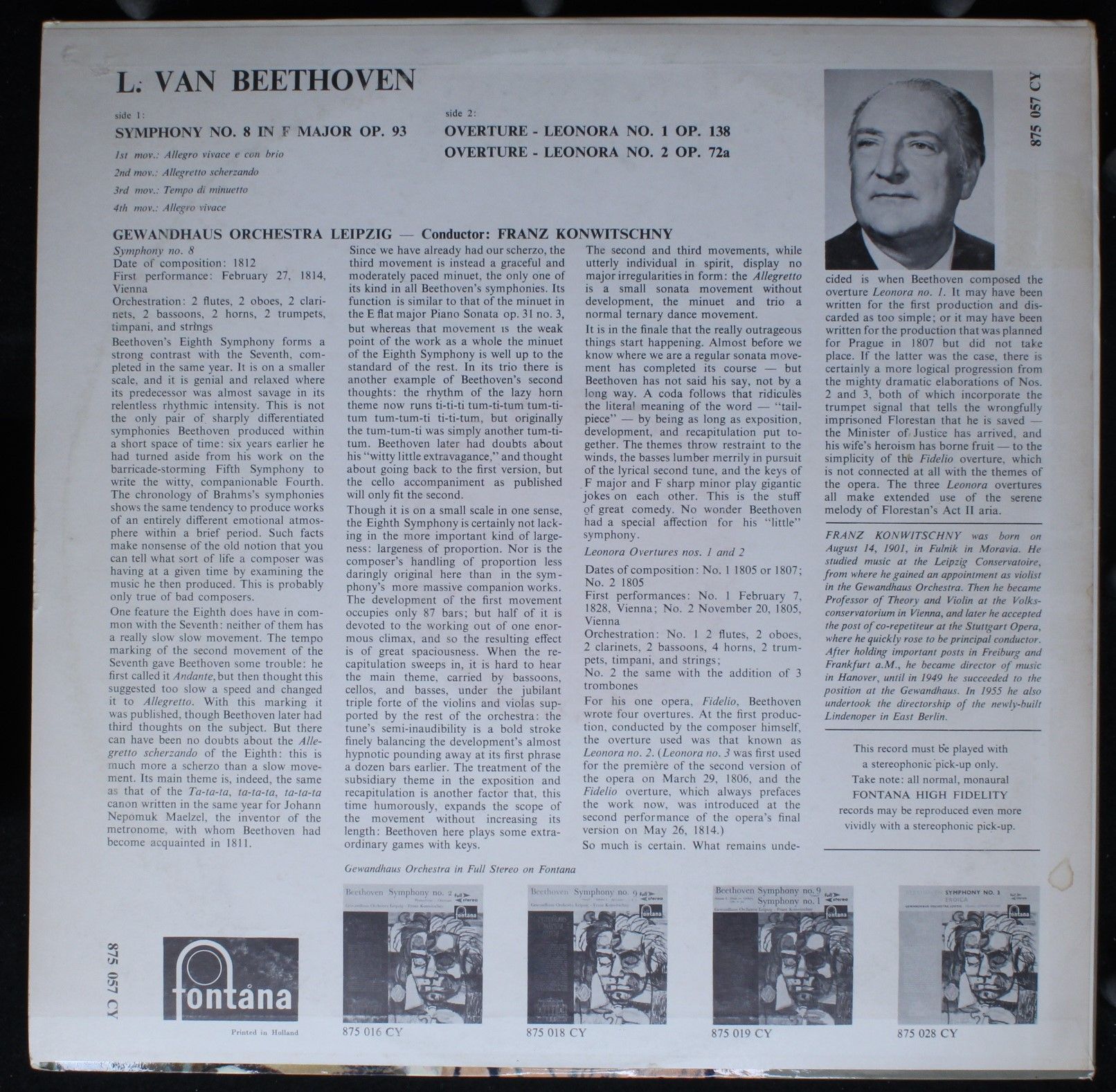 Fontana 875 057 CY - Ludwig van Beethoven, Gewandhausorchester L - Image 2