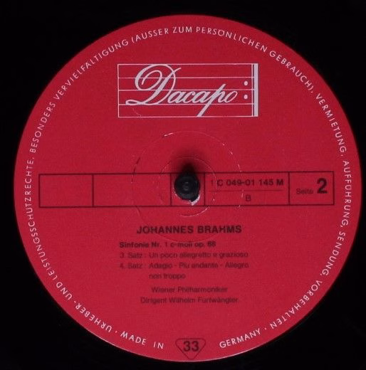 Dacapo 1C 049-01 145M - Johannes Brahms, Wilhelm Furtwängler, Wi - Image 4
