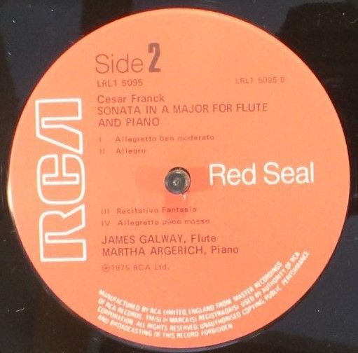 RCA Red Seal LRL1 5095 - James Galway, Martha Argerich, Sergei P - Image 3