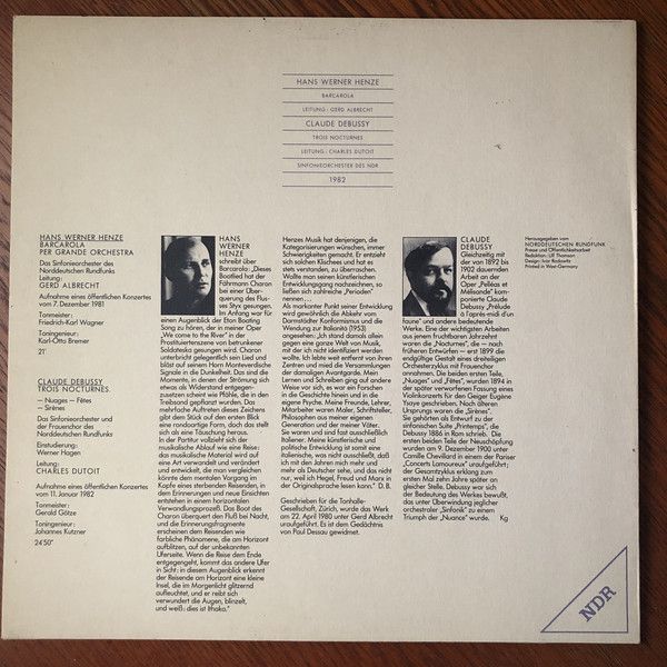 Norddeutscher Rundfunk F 668 120 - Hans Werner Henze, Claude Deb - Image 2
