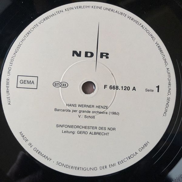 Norddeutscher Rundfunk F 668 120 - Hans Werner Henze, Claude Deb - Image 3