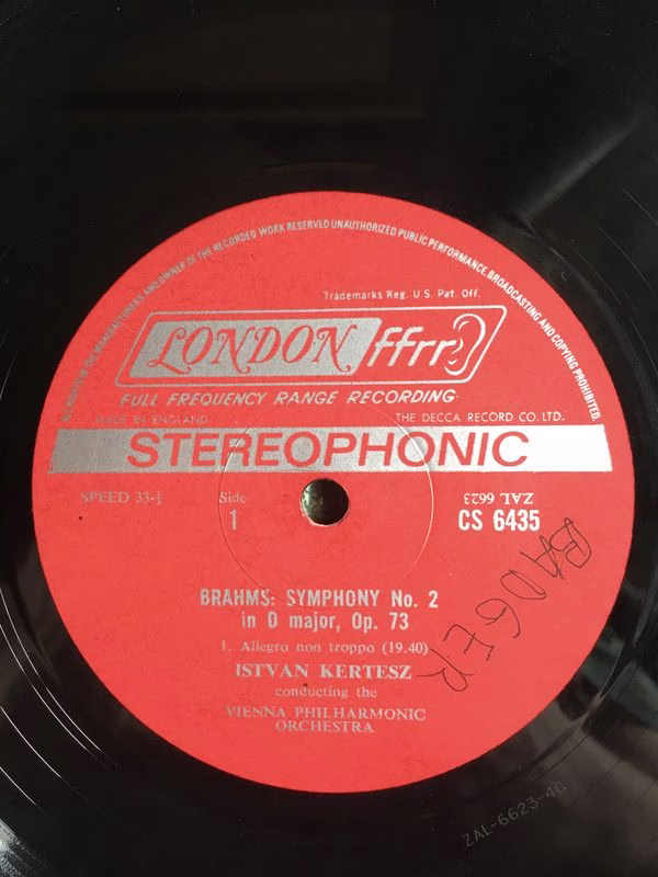 London Records CS 6435 - Johannes Brahms, István Kertész, Wiener - Image 3