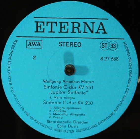 Eterna 8 27 668 - Wolfgang Amadeus Mozart, Staatskapelle Dresden - Image 4