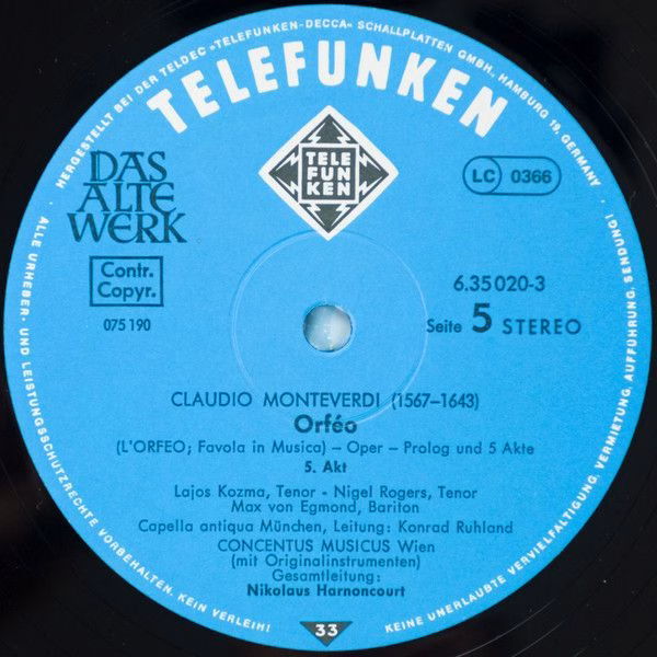 Telefunken 6.35020 - Claudio Monteverdi, Capella Antiqua München - Image 7