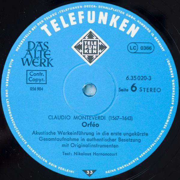 Telefunken 6.35020 - Claudio Monteverdi, Capella Antiqua München - Image 8