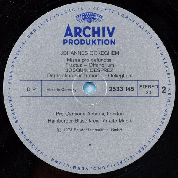 Archiv Produktion 2533 145 - Johannes Ockeghem, Josquin Des Prés - Image 5