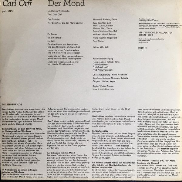 Eterna 8 26 332-333 - Carl Orff, Rundfunkchor Leipzig, Rundfunk- - Image 3