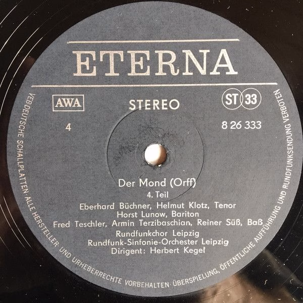 Eterna 8 26 332-333 - Carl Orff, Rundfunkchor Leipzig, Rundfunk- - Image 8