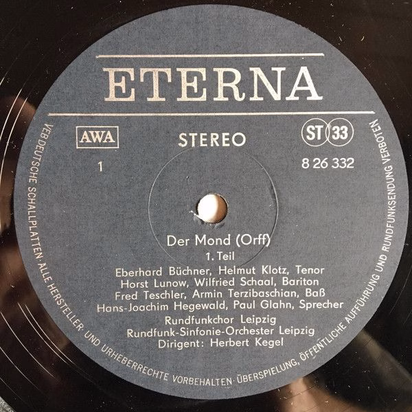 Eterna 8 26 332-333 - Carl Orff, Rundfunkchor Leipzig, Rundfunk- - Image 5