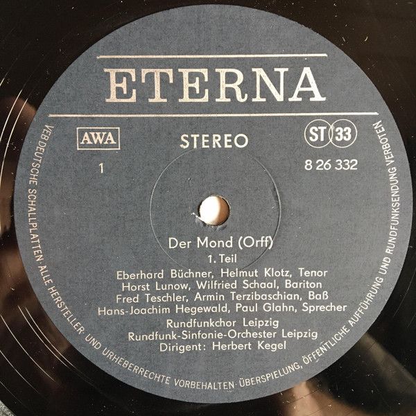 Eterna 8 26 332-333 - Carl Orff, Rundfunkchor Leipzig, Rundfunk- - Image 5