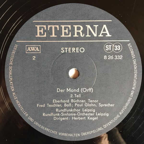 Eterna 8 26 332-333 - Carl Orff, Rundfunkchor Leipzig, Rundfunk- - Image 6