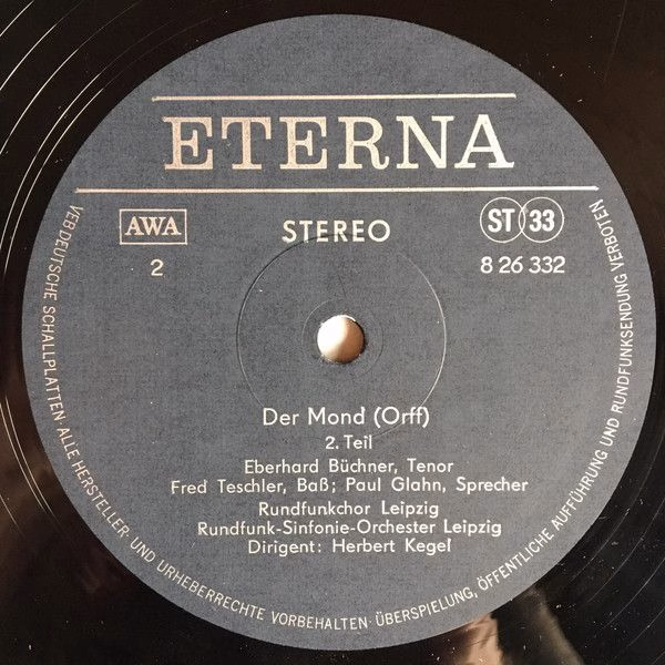 Eterna 8 26 332-333 - Carl Orff, Rundfunkchor Leipzig, Rundfunk- - Image 6