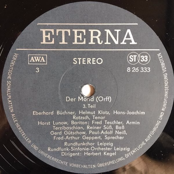 Eterna 8 26 332-333 - Carl Orff, Rundfunkchor Leipzig, Rundfunk- - Image 7