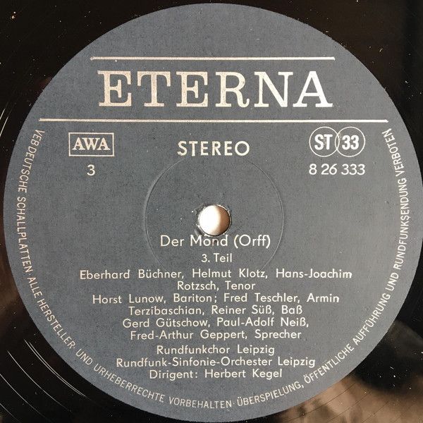 Eterna 8 26 332-333 - Carl Orff, Rundfunkchor Leipzig, Rundfunk- - Image 7