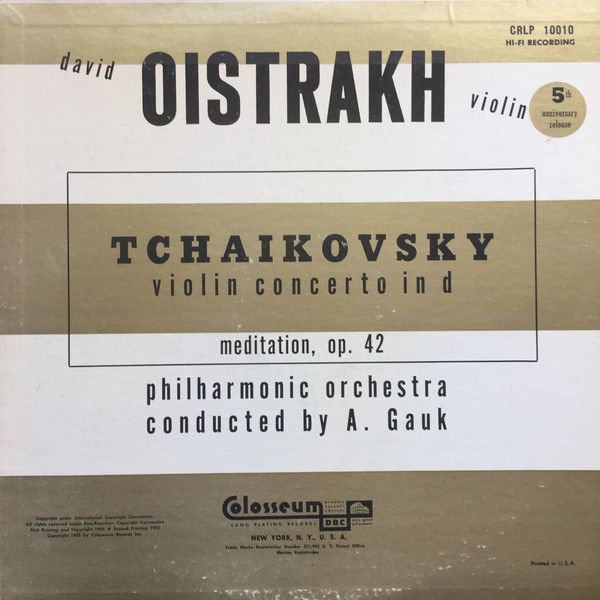 Colosseum (4) CRLP 10010 - Pyotr Ilyich Tchaikovsky, David Oistr