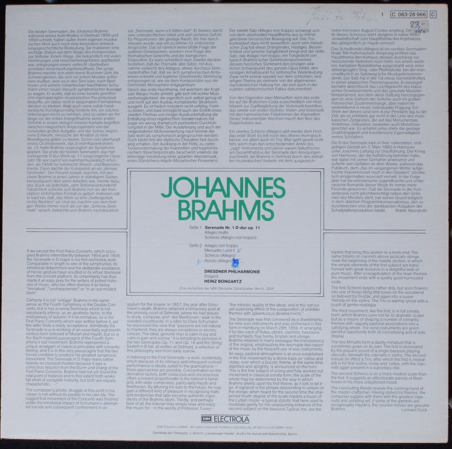 His Master's Voice 1 C 063-28 966 - Johannes Brahms, Dresdner Ph - Image 2