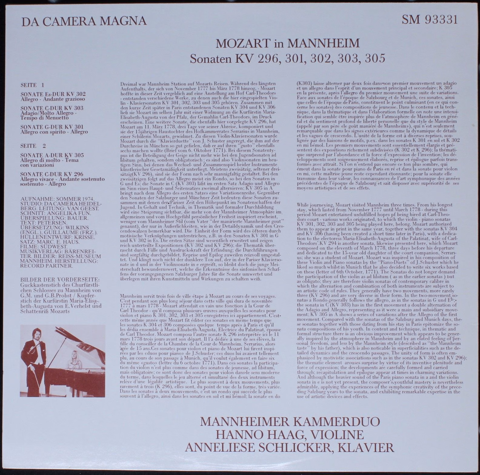 Da Camera Magna SM 93331 - Wolfgang Amadeus Mozart, Das Mannheim - Image 2