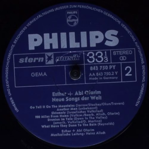 Philips 843 750 PY - Esther & Abi Ofarim - Neue Songs Der Welt - Image 2