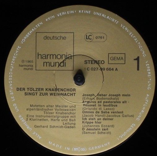 Deutsche Harmonia Mundi 1C 027-99 664 - Tölzer Knabenchor - Der - Image 3