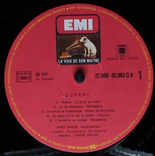 La Voix De Son Maître 2 C 069-02963 - Janet Baker, André Previn - Image 3