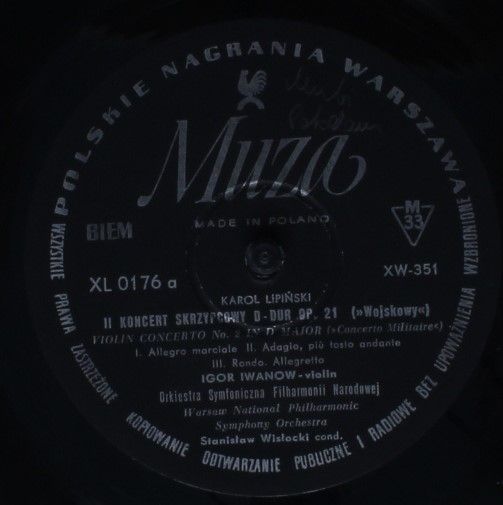 Polskie Nagrania Muza XL 0176 - Karol Lipiński, Franciszek Lesse - Image 3