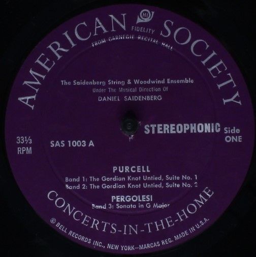 American Society SAS 1003 - Henry Purcell, Giovanni Battista Per - Image 3