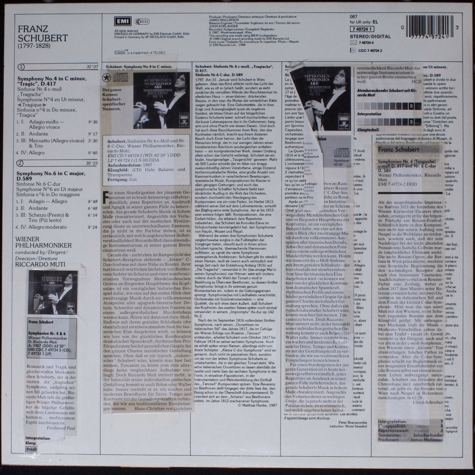 His Master's Voice Digital 7 49724 1 - Franz Schubert, Wiener Ph - Image 2