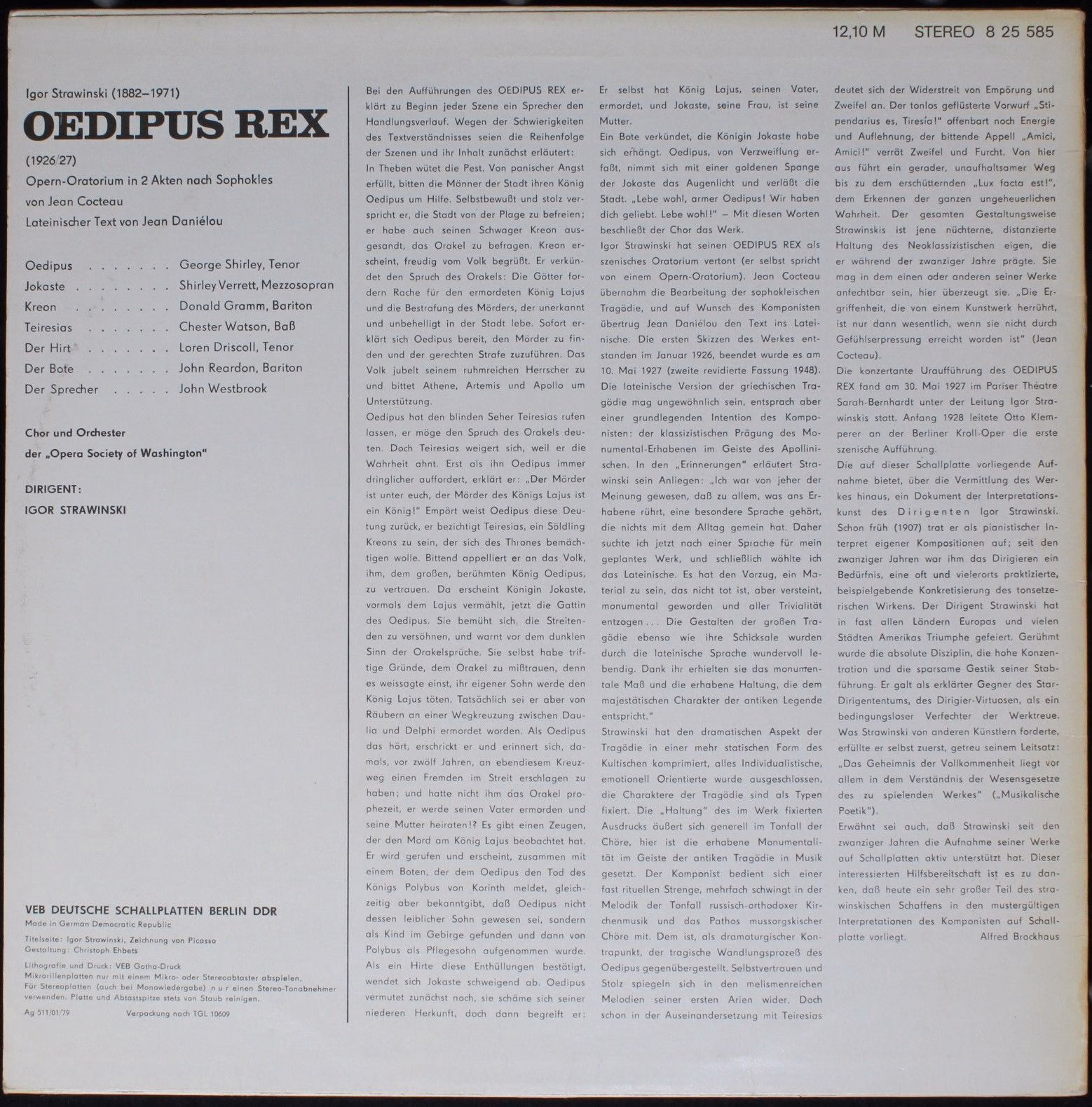 Eterna 8 25 585 - Igor Stravinsky - Oedipus Rex - Image 2