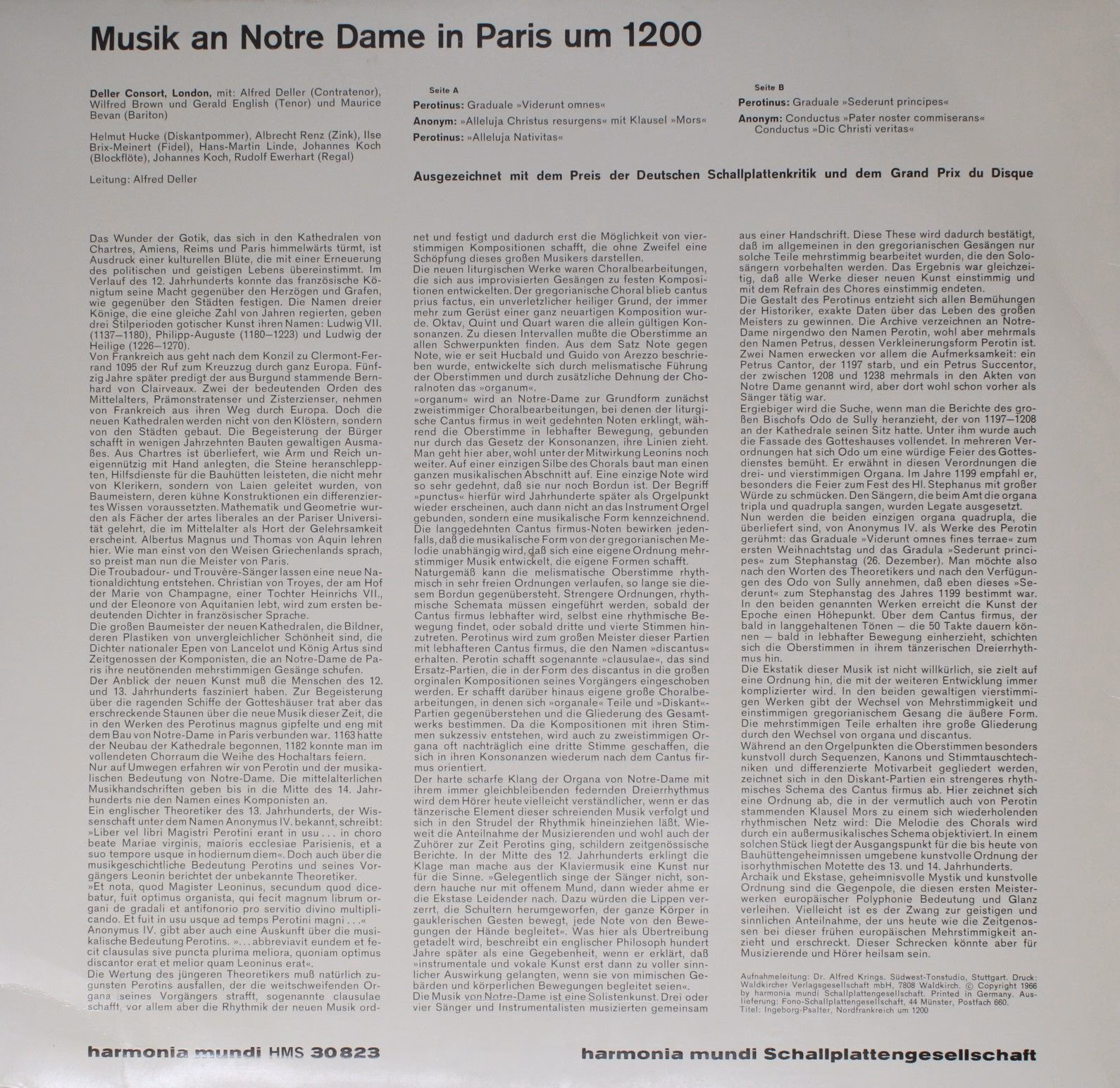 Harmonia Mundi HMS 30 823 - Pérotin, Deller Consort - Musik An N - Image 2